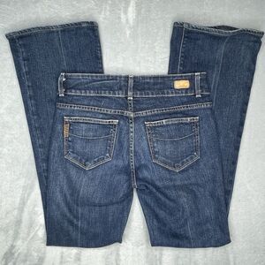 Paige Hidden Hills Women 28 Bootcut Premium Denim Jeans Blue Light Flare Midrise